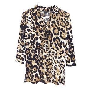 Leopard Print 3/4 Sleeve Top
